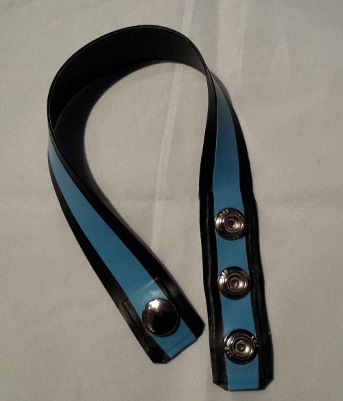 Rubber Bicep Strap With Light Blue Stripe